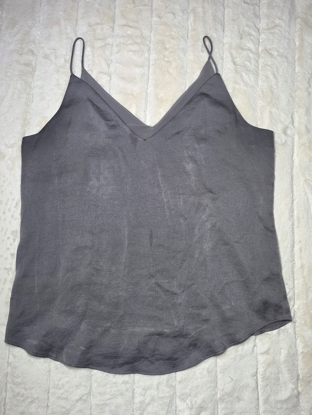 Express Gray Satin V-Neck Spaghetti Strap Camisole